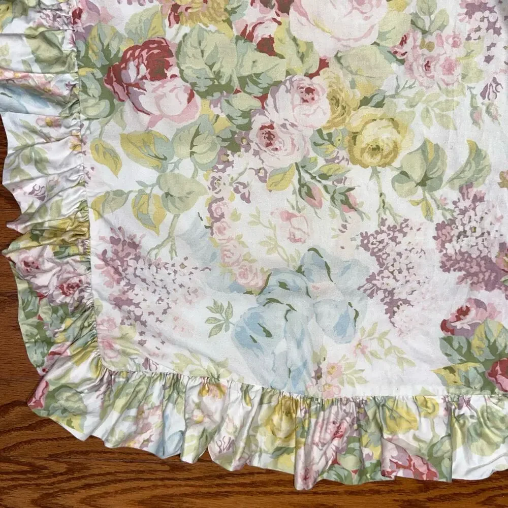 Lauren Ralph Lauren Shelter Island Floral Ruffle Trim Cotton Euro Sham (1)